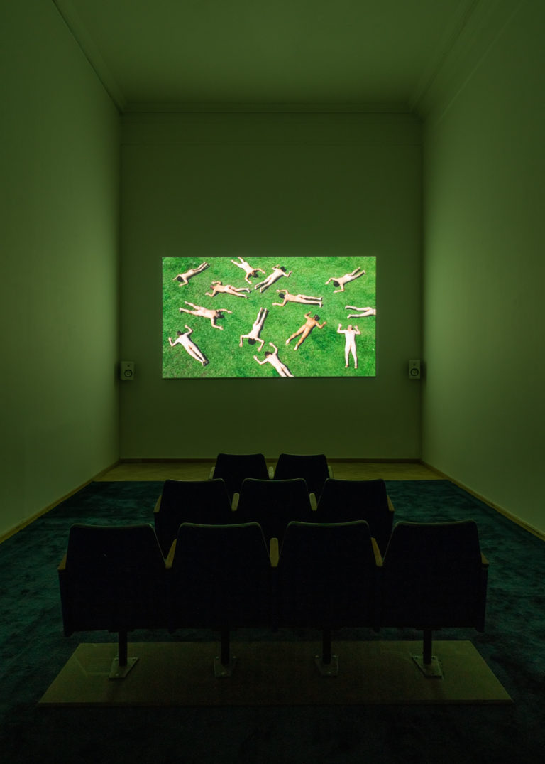 biograf. nøgne menensker der ligger på græs.