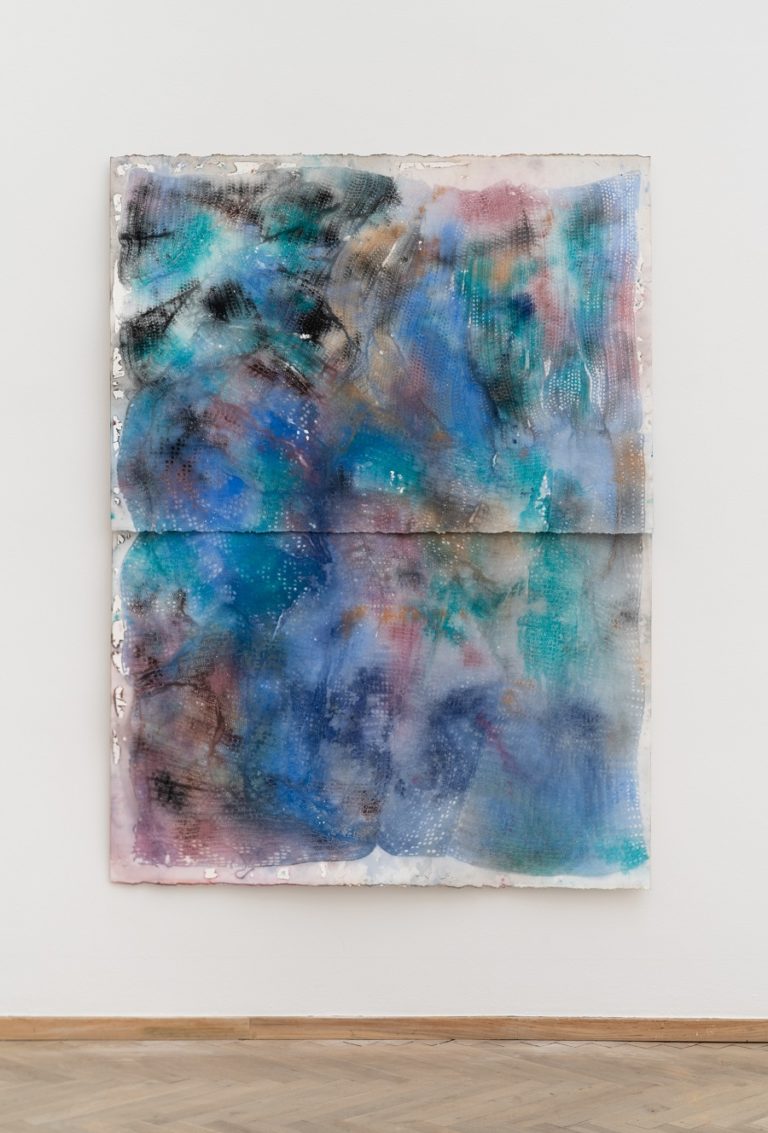 Abstrakt maleri i blå nuancer