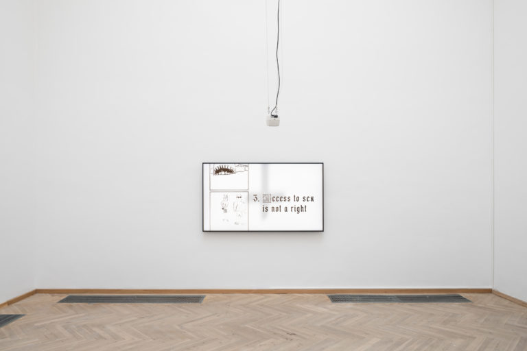 Sidsel Meineche Hansen & Reba Maybury, 12 Rules of Life & Day of Wrath, 2020. 'Heksejagt', Kunsthal Charlottenborg 2020. Photo: David Stjernholm.