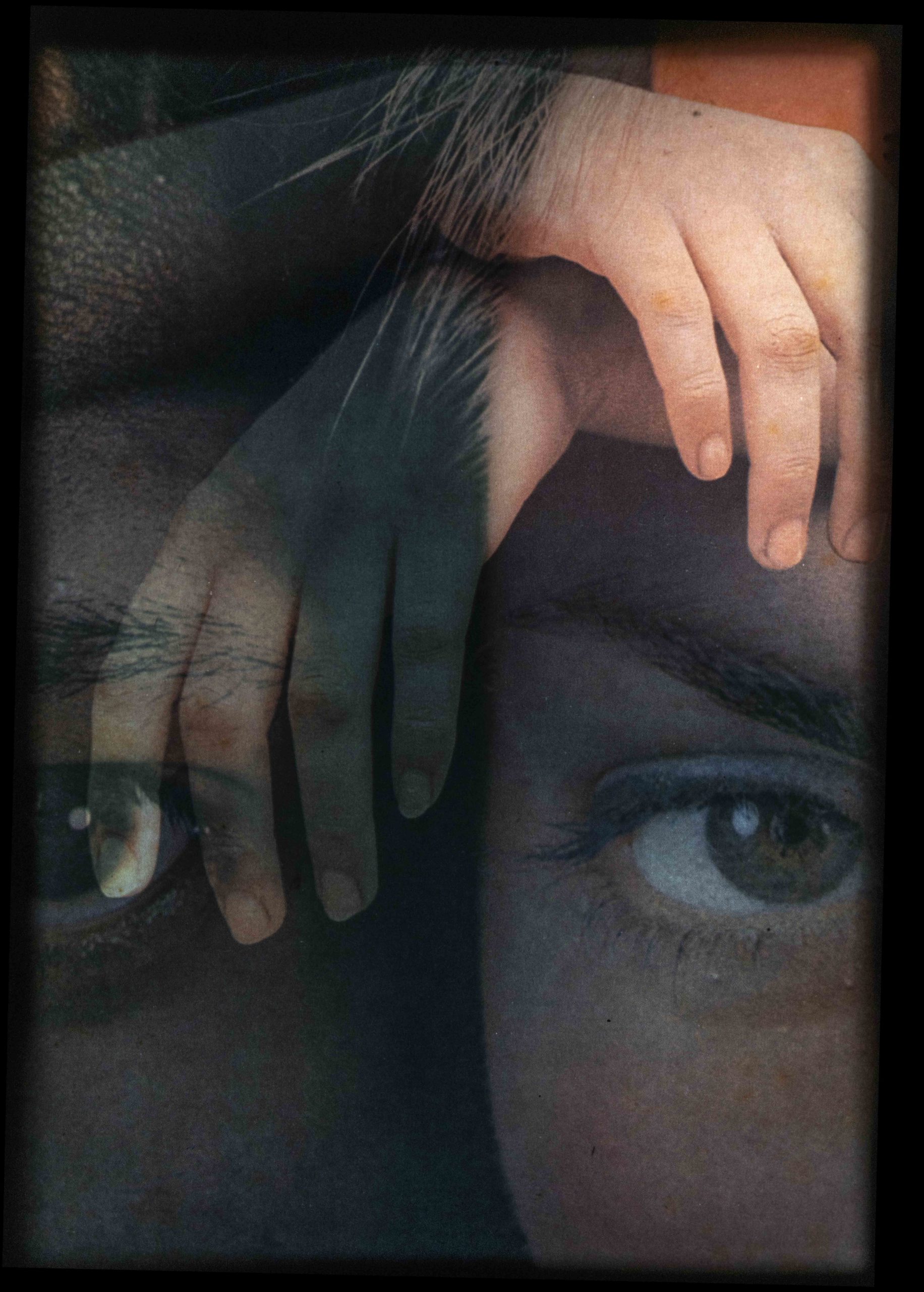 Kunstfoto, øjne, hænder