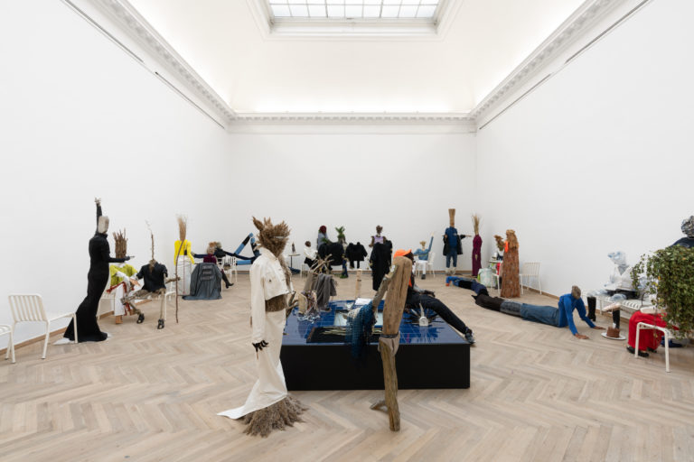 Rasmus Myrup, Salon des Refusés, 2020, Installation with natural materials and clothing. Courtesy: Rasmus Myrup and Jack Barrett Gallery, New York. Photo: David Stjernholm