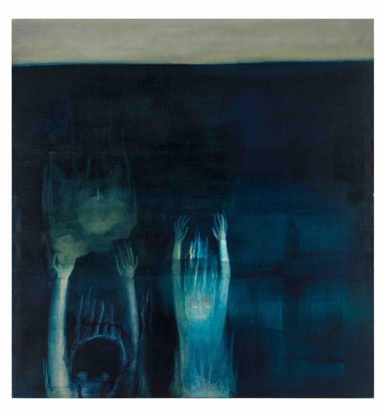 Blålige nuancer. To personer der drukner.