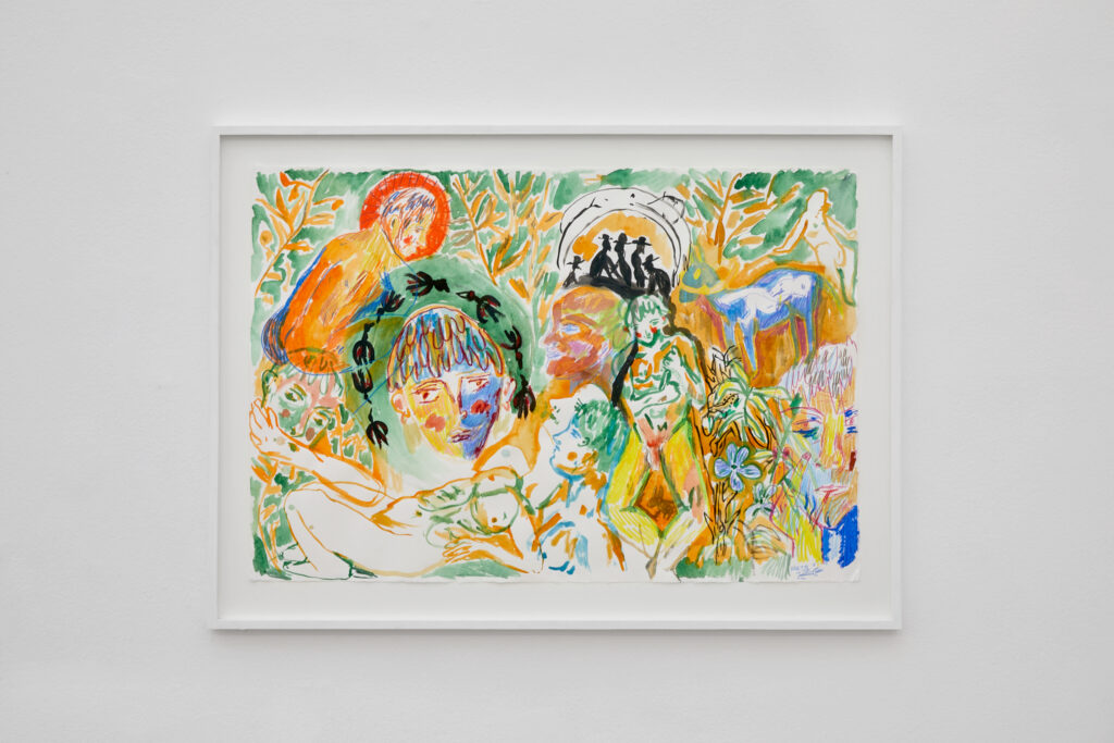 Framed colorful painting.