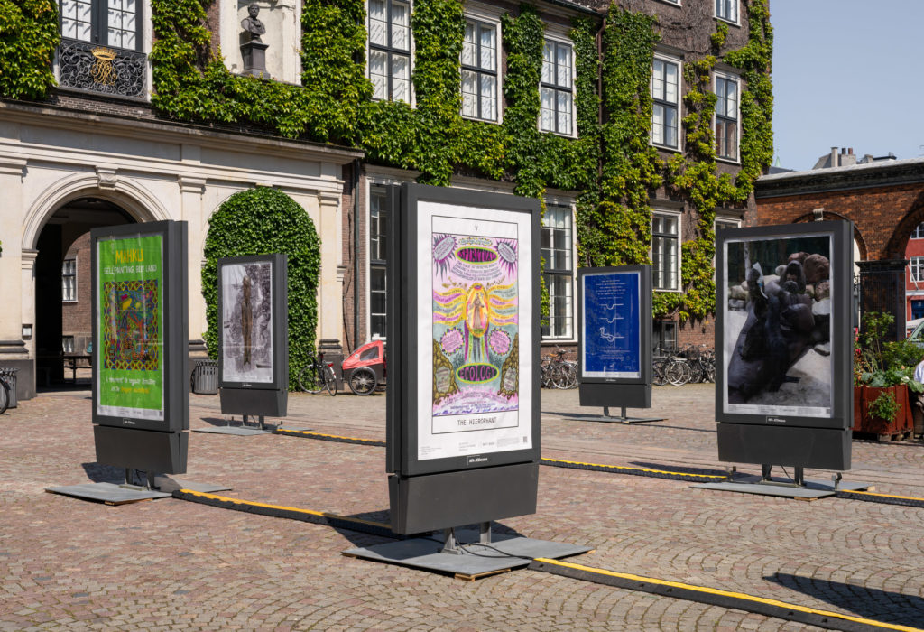 Abribus with an art poster.