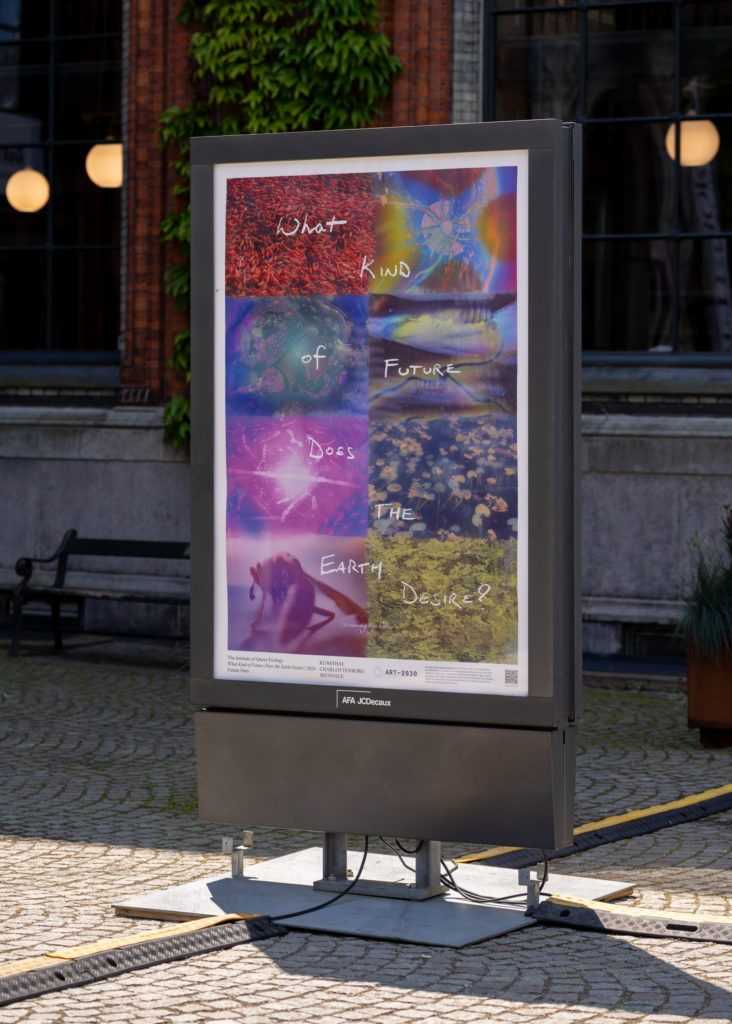 Abribus with an art poster.